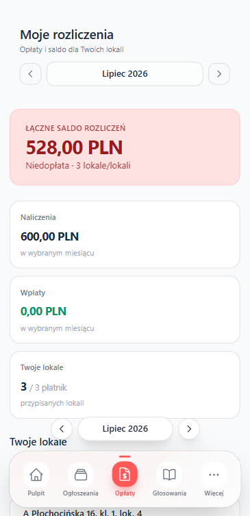 Podgląd aplikacji mOsiedle